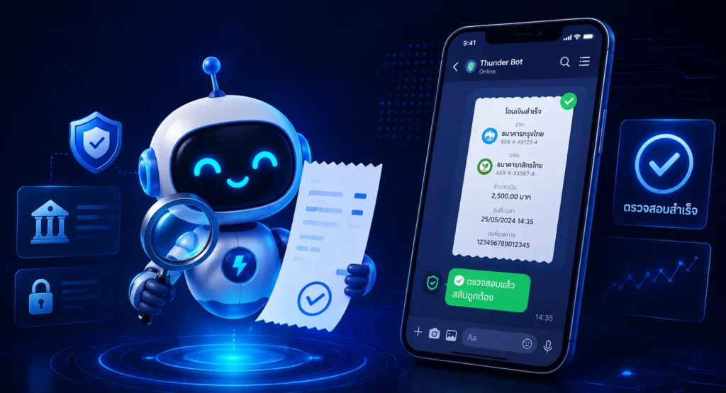 บริการตรวจเช็กสลิป ด้วย Thunder Bot ผ่าน Line OA