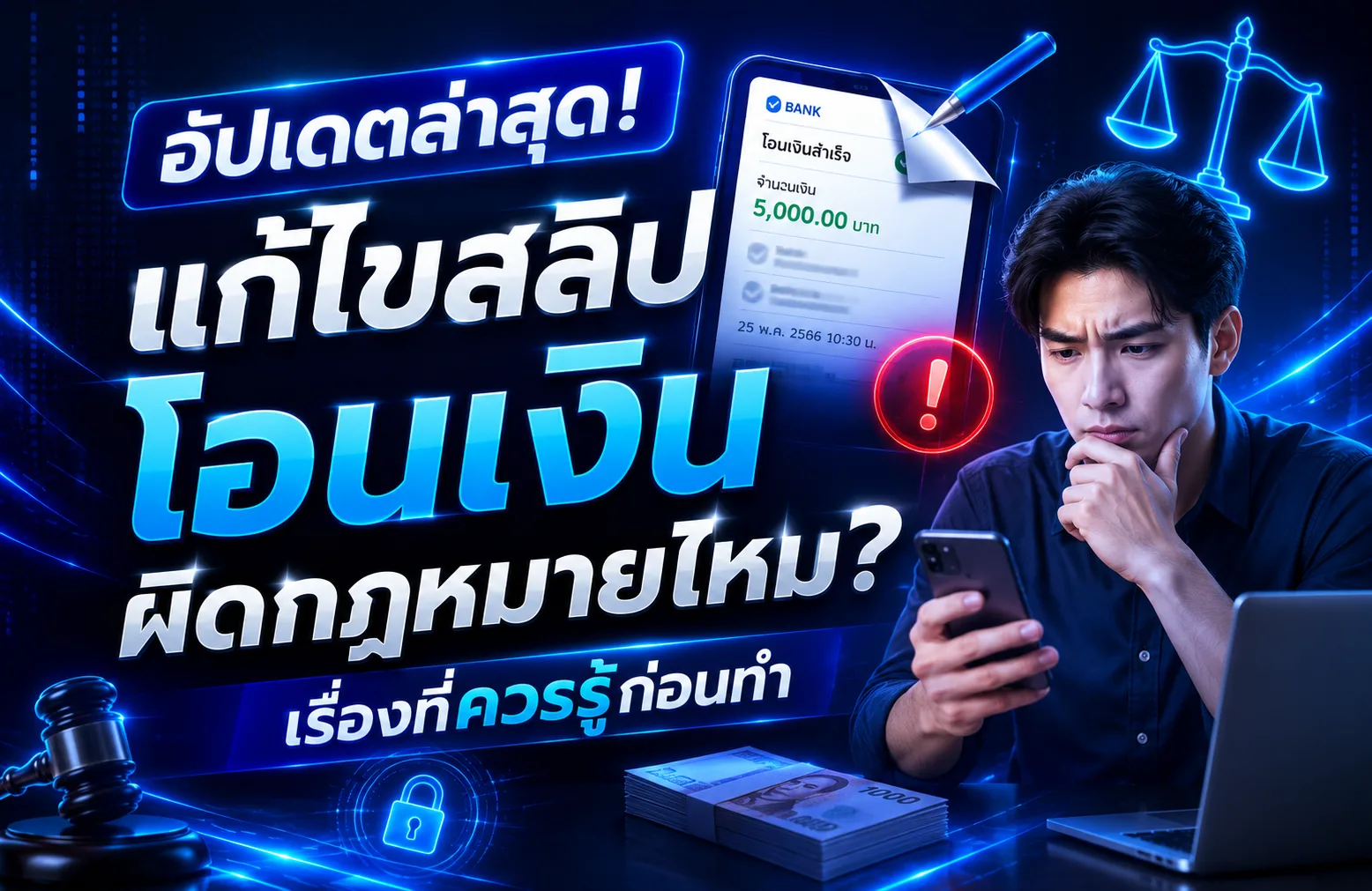 อัปเดตล่าสุด! แก้ไขสลิปโอนเงิน ผิดกฎหมายไหม? เรื่องที่ควรรู้ก่อนทำ