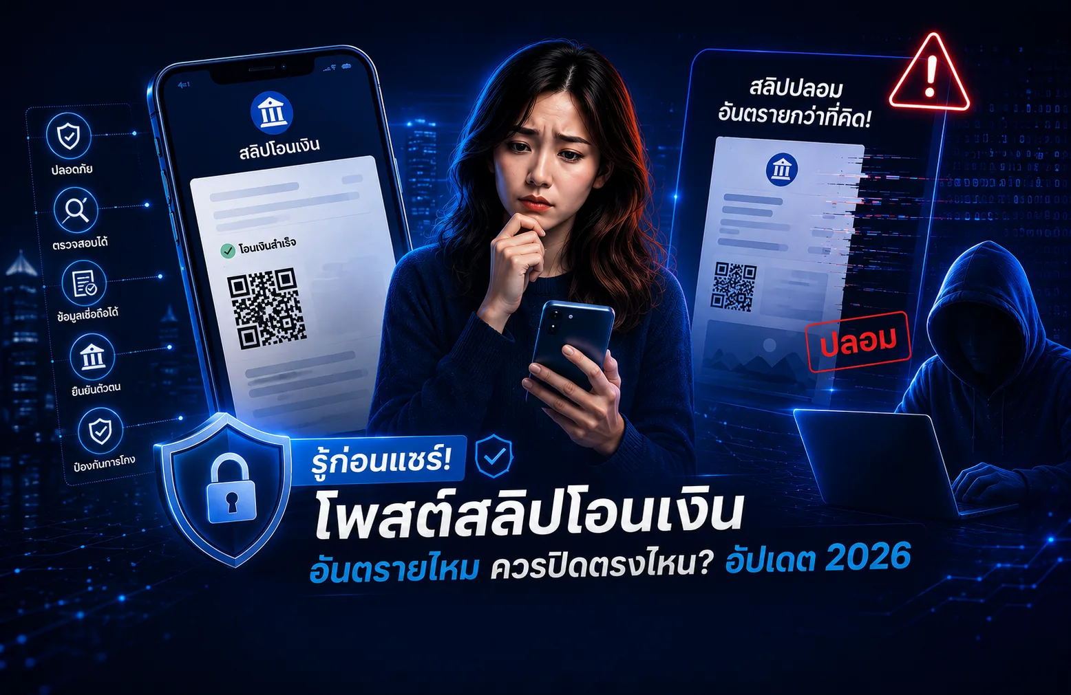 รู้ก่อนแชร์! โพสต์สลิปโอนเงิน อันตรายไหม ควรปิดตรงไหน? อัปเดต 2026
