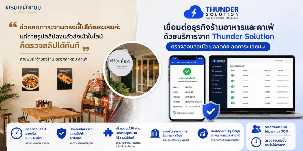 เจ้าของร้านพูดเอง! หลังใช้ Thunder API ช่วยลดภาระแอดมินได้จริง เช็กสลิปไว ปิดออเดอร์เร็วขึ้น