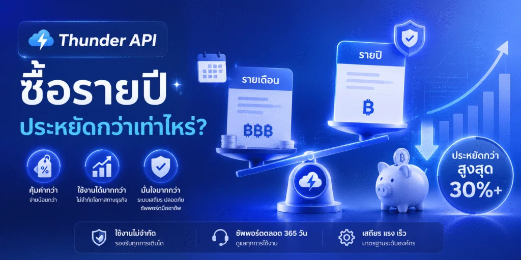 ถ้าต้องใช้งานระยะยาว API เช็กสลิป ซื้อรายปี จะคุ้มกว่ารายเดือน