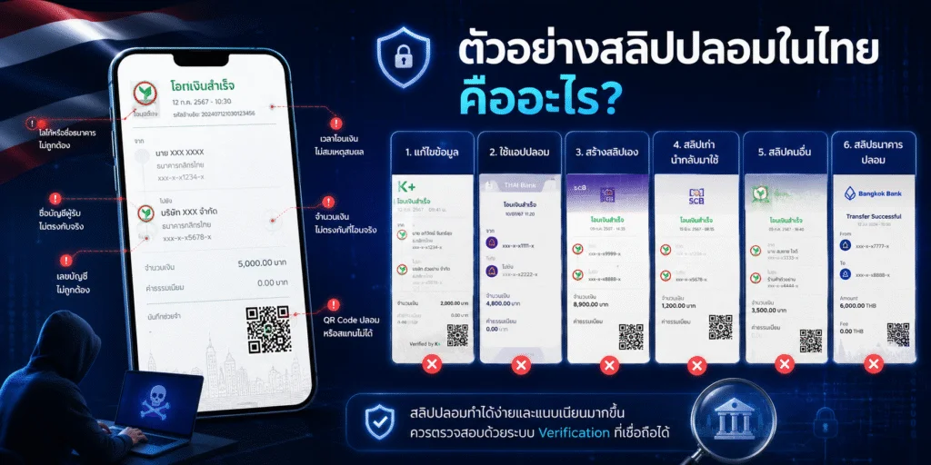 ตัวอย่างสลิปปลอม มีอะไรเปลี่ยนไปบ้าง อัปเดตล่าสุดปี 2026 