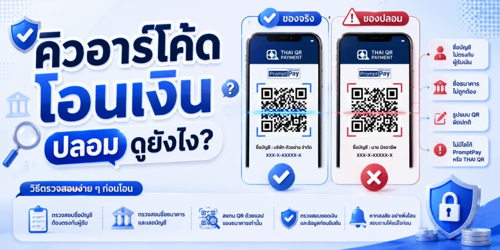 คิวอาร์โค้ดโอนเงิน ปลอม ดูยังไง?