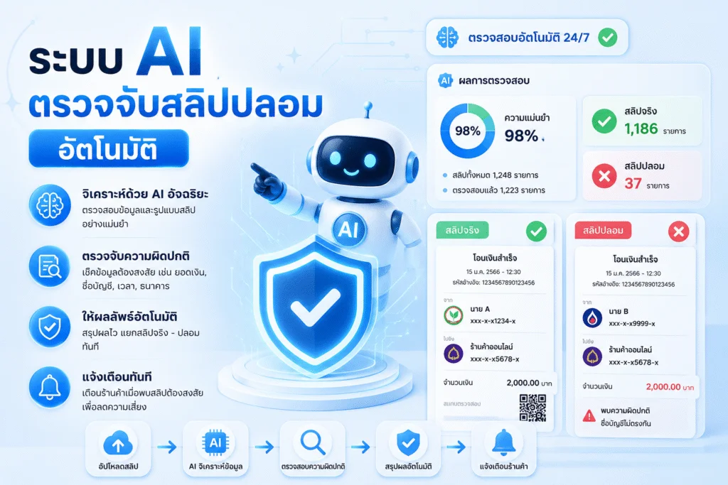 ระบบ AI ตรวจจับสลิปปลอมอัตโนมัติ