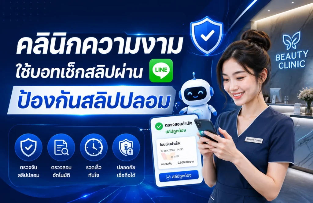 คลินิกความงามใช้บอทเช็กสลิปผ่าน LINE ป้องกันสลิปปลอ