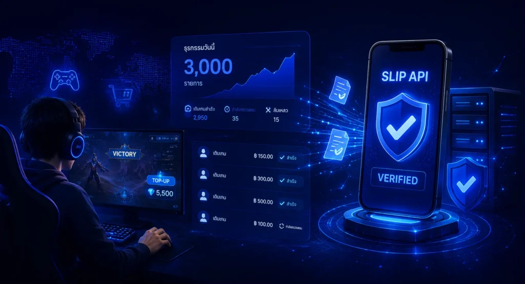 ธุรกิจเติมเกมทำธุรกรรม 3,000 รายการต่อวันด้วย Slip API