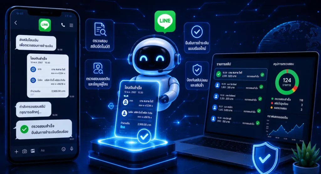 LINE Bot ตรวจสอบสลิปและยืนยันการชำระเงิน