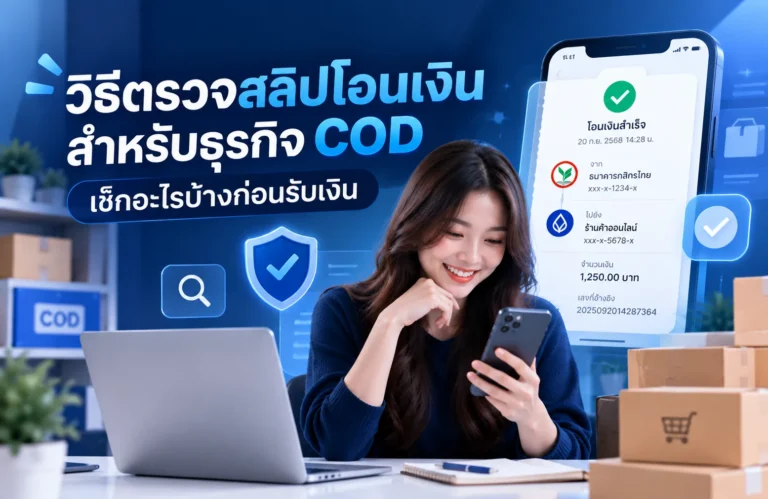 วิธีตรวจสลิปโอนเงินสำหรับธุรกิจ COD เช็กอะไรบ้างก่อนรับเงิน