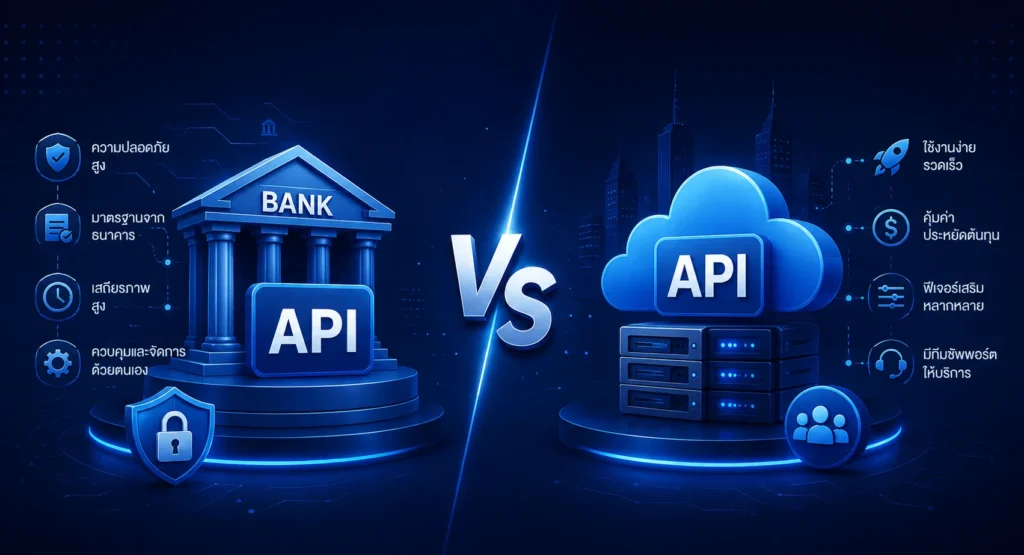 API ธนาคารโดยตรง vs ผู้ให้บริการ API ภายนอก เ