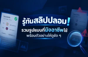 รู้ทันสลิปปลอม! รวมรูปแบบที่มิจฉาชีพใช้ พร้อมตัวอย่างให้ดูชัด ๆ