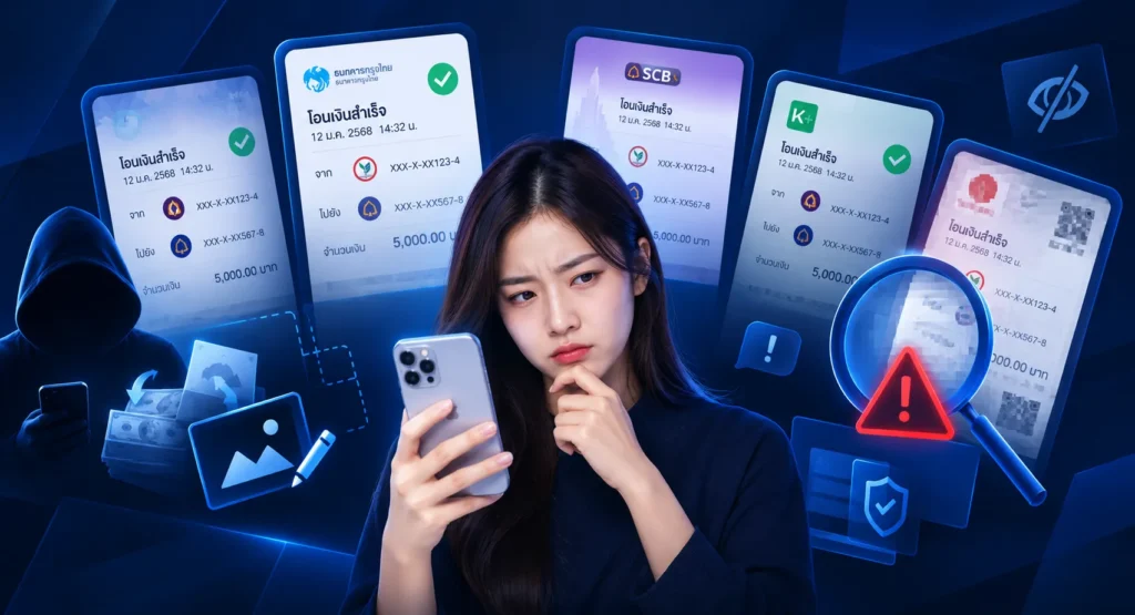 สลิปปลอมที่เจอบ่อยที่สุด มีแบบไหนบ้าง?
