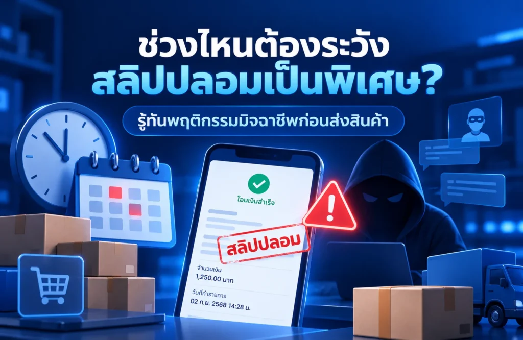 ช่วงเวลาที่ร้านค้าต้องระวังสลิปปลอมและวิธีตรวจสอบก่อนส่งสินค้า