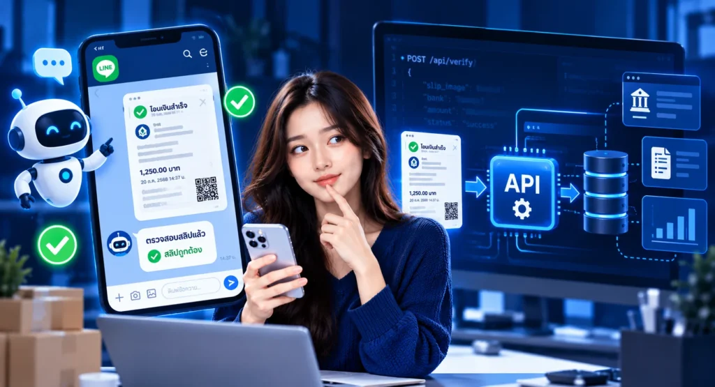 บอทเช็กสลิปกับ API ตรวจสอบสลิป