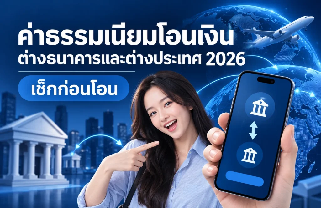 ค่าธรรมเนียมโอนเงินต่างธนาคารและต่างประเทศ 2026 เช็กก่อนโอน