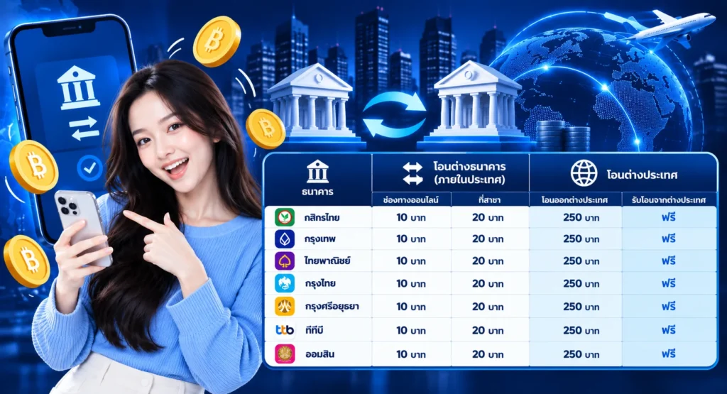 ค่าธรรมเนียมโอนเงินต่างธนาคาร ปี 2026