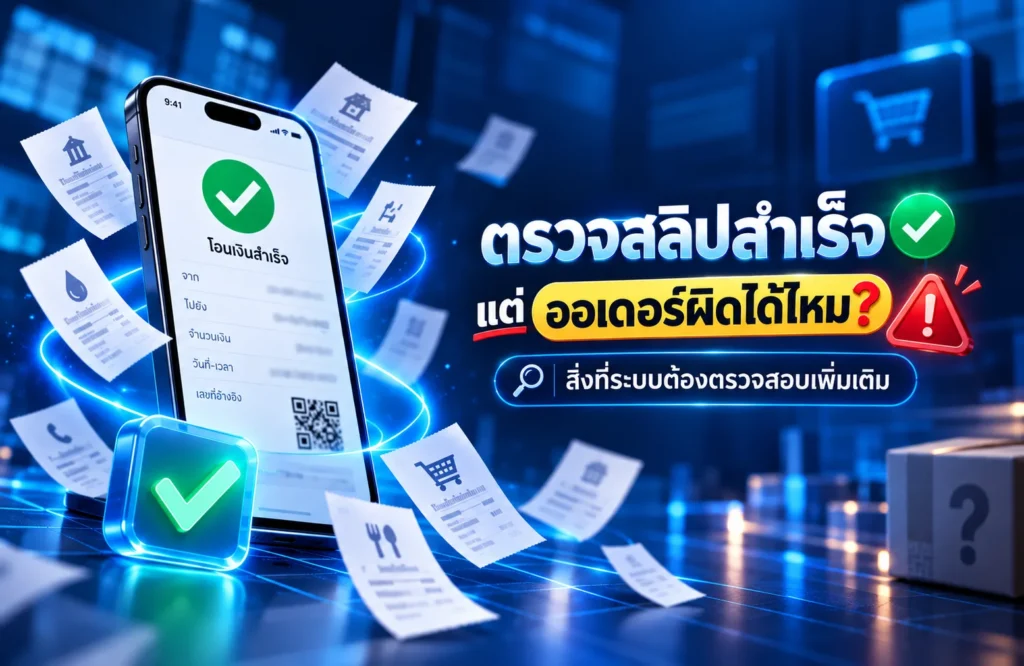 ทำไมการตรวจสลิปสำเร็จไม่ได้แปลว่าทุกออเดอร์ถูกต้อง? สิ่งที่ระบบต้องตรวจสอบเพิ่มเติม
